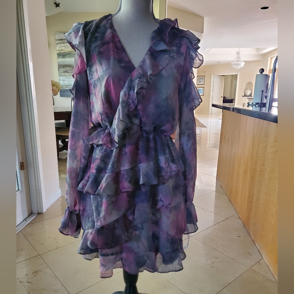 Missguided Grunge Tie-dye Ruffle Dress